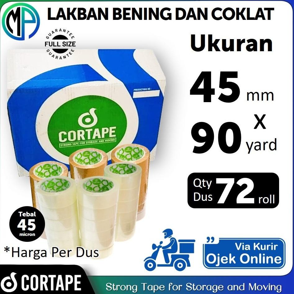 

JH8 Lakban Cortape Grosir 2inch 45mm x 90yard Bening dan Coklat HARGA PER-DUS (VIA GOJEK) Ekonomis Murah