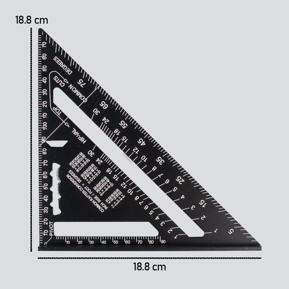 

JH8 Penggaris Siku Mistar Triangle Ruler Aluminium 7 inch - A10D01