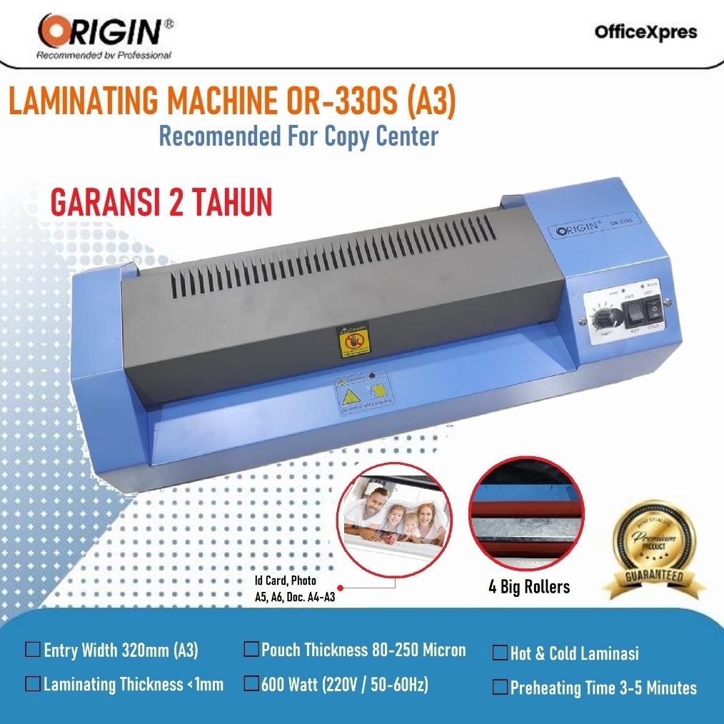 

JH8 Mesin Laminating OR 330 S / Laminating A3 / Laminator Kertas A3 Origin
