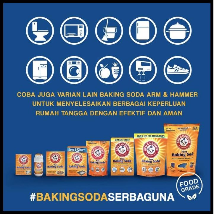 

Terlaris ARM and HAMMER Pure Baking Soda | Food Grade | Product of USA Best Seller