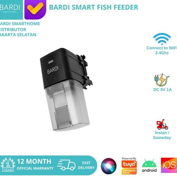 Bardi Wifi Smart Fish Feeder - Black Iot Home Automation (Wifi)