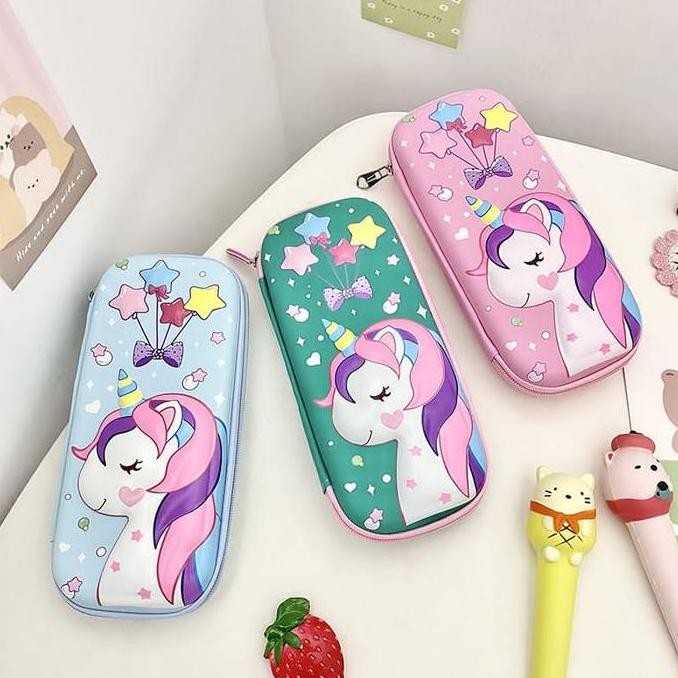 

kotak pensil anak 3d timbul karakter unicorn dinosauraus AS