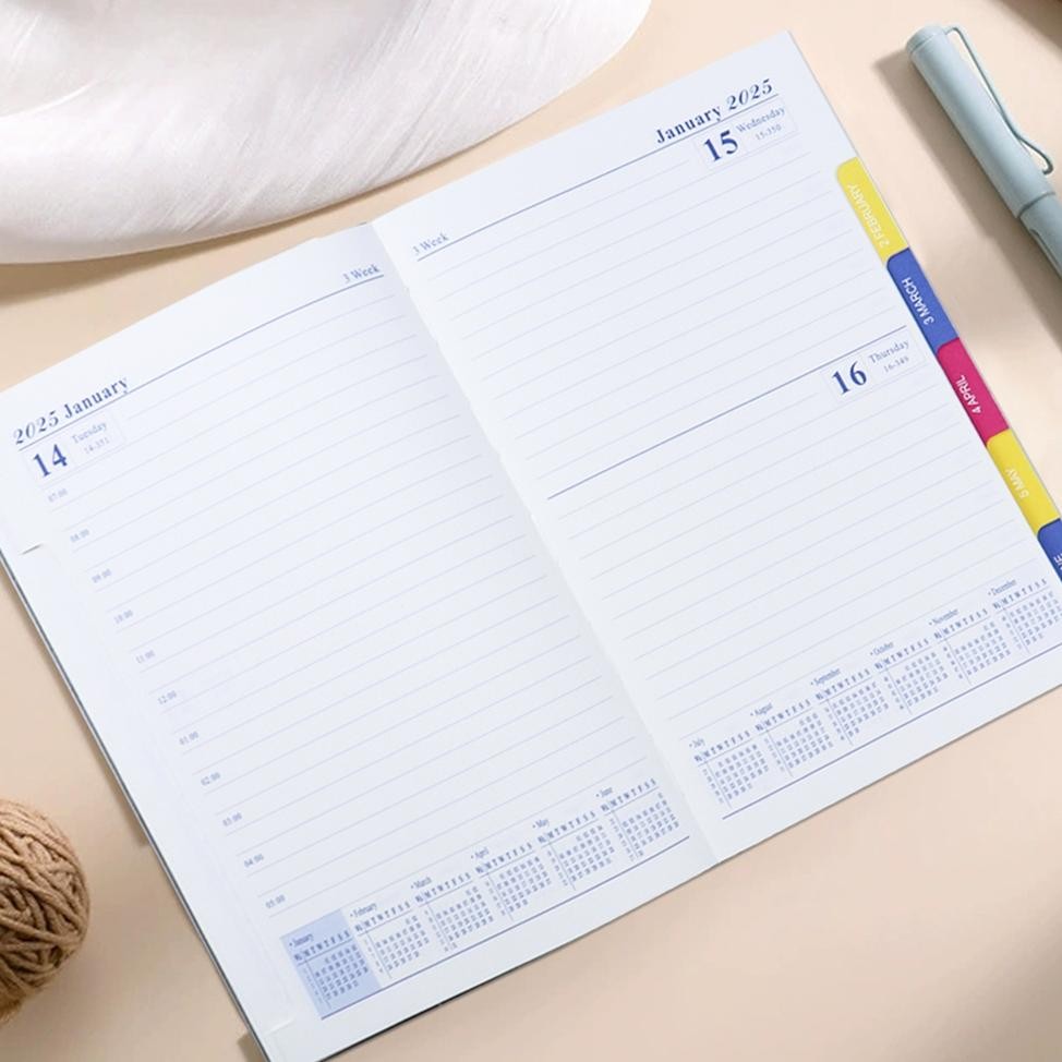 

JH8 [COD] 2025 Planner Agenda 160 Sheets 100GSM Notebook A5 Diary Journal Notebook School Stationary Office Accessories Supplies