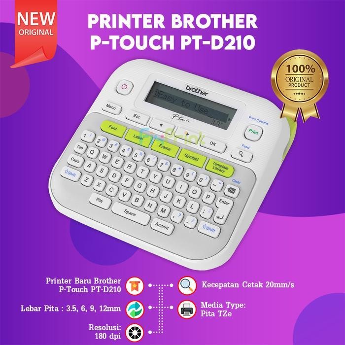 

Brother Printer Label Pt-D210 D-210 Pembuat Label / Label Maker Original Dan Terpercaya