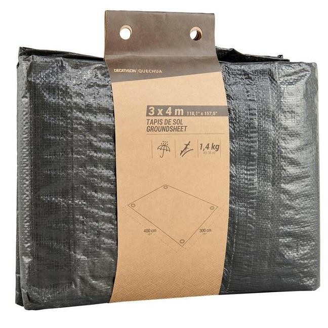 Decathlon Quechua Teal Tenda Camping Tahan Air Groundsheet 3X4 M 2855045