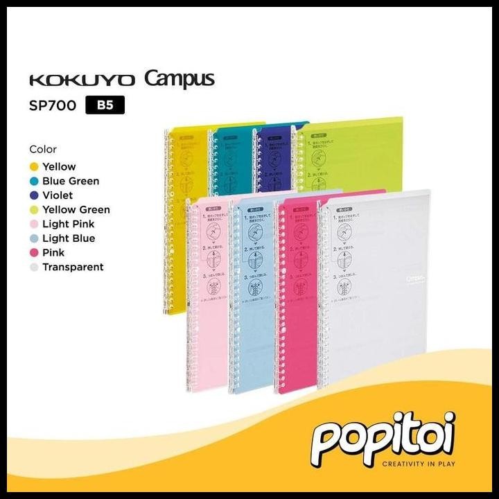 

Terlaris Kokuyo Campus Smart Ring Loose Leaf Binder B5 Folder High Capacity Good Quality