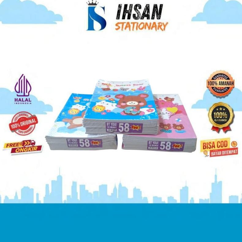 

JH8 buku tulis 58 you isi 10 buku (1 pak)