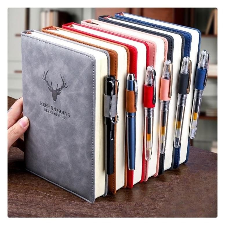

JH8 Buku Catatan Harian Notebook Diary Cover Kulit 180 Lembar A5