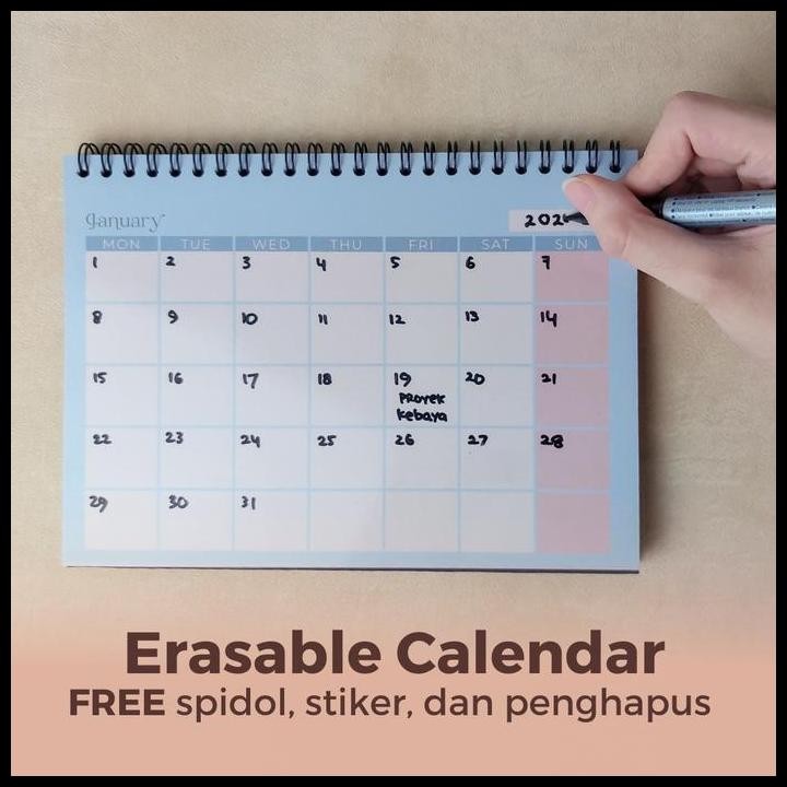 

Terlaris Kalender Meja Hardcover A5/ Erasable Calendar By Trouvaille Good Quality