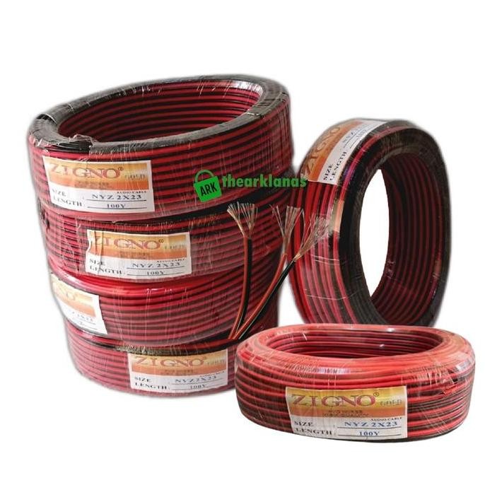 Kabel Listrik Serabut Merah Hitam Nyz 2 X 23 Zigno 1 Roll