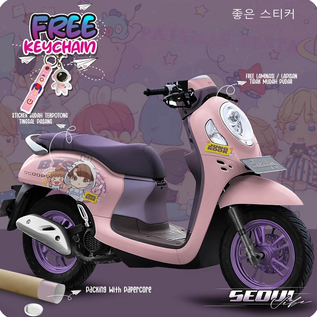 Decal Sticker / stiker New Scoopy 2015 - 2019 - 2021 - 2023 Anime Bts Kpop lucu Custom Full body cut
