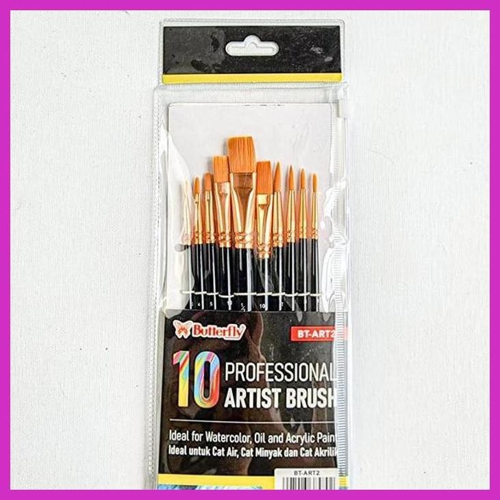 

( SEKOLAH / LUKIS ) DISCOUNT KUAS LUKIS BUTTERLFY SET 10PCS BT-ART2 | PAINT BRUSH (SENI / MENGGAMBAR / ART / KERAJINAN ) SIAP KIRIM