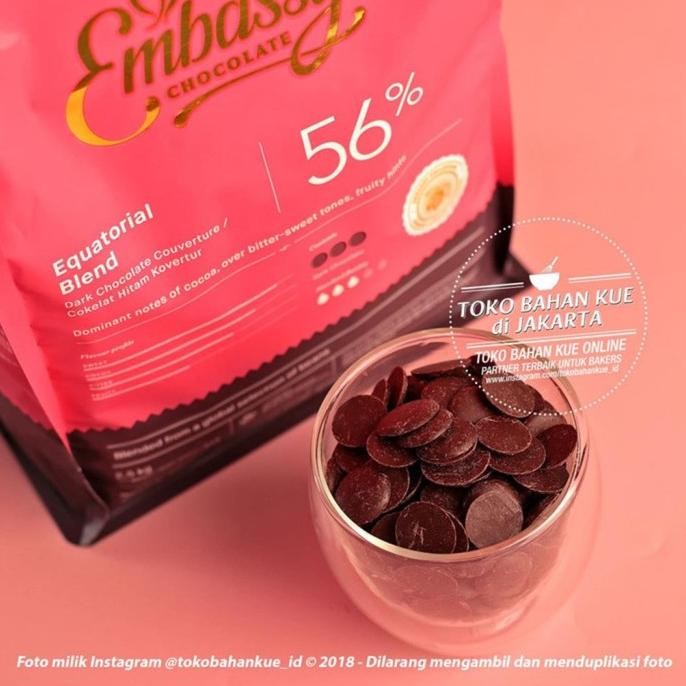 

Embassy Chocolate - Equatorial Blend 56% 500Gr Dark Couverture Tulip