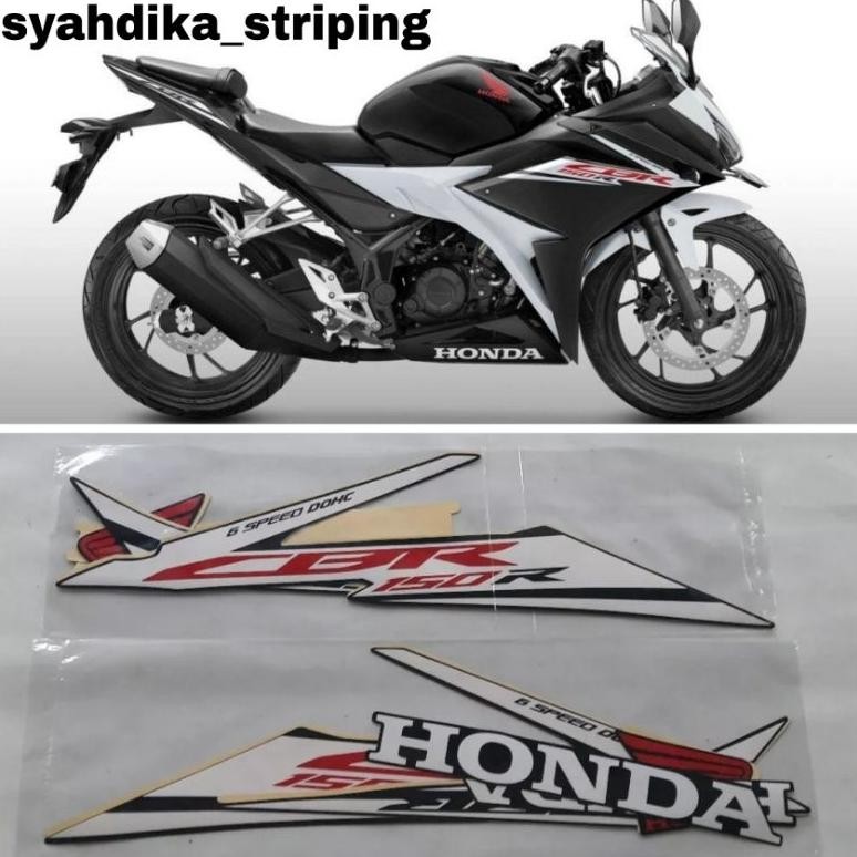 STIKER STRIPING LIS BODY HONDA CBR150R CBR 150R 2017 HITAM PUTIH READY STOCK
