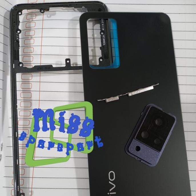 Vivo V21 5G  Housing Casing Kesing Backdoor Back Cover Plus Bezel Bazel Tulang Tengah Co