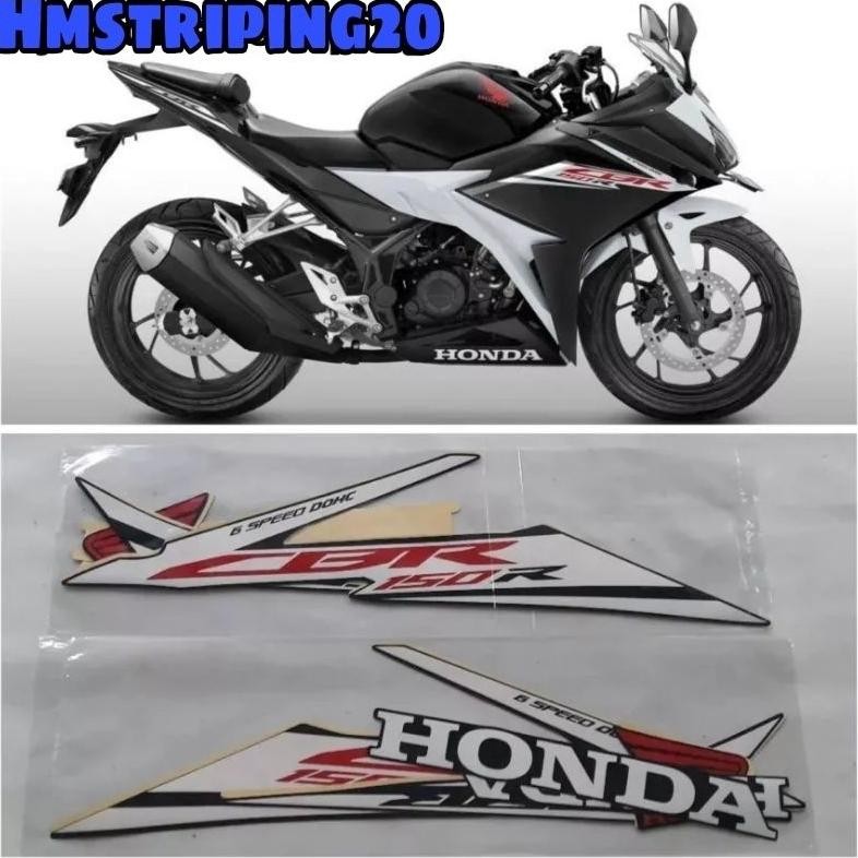 STRIPING STIKER LIS BODY HONDA CBR 150R FACELIFT CBR 150 R 2017 HITAM PUTIH READY STOCK
