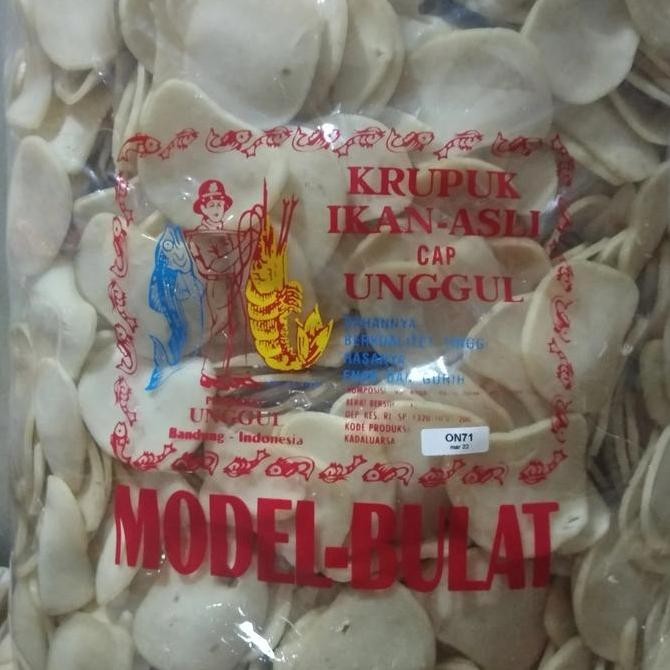 

Kerupuk/Krupuk Panggul Ikan Asli Unggul Model Bulat 1 Bal/Ball/Dus 5Kg