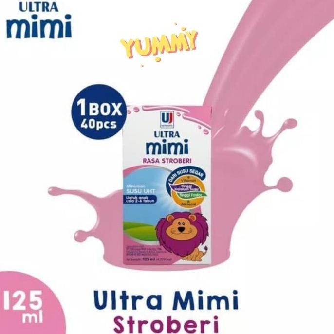 

[Per Carton] Susu Ultra Mimi Strawberry Stroberi 125 Ml | Dus Isi 40 Pcs