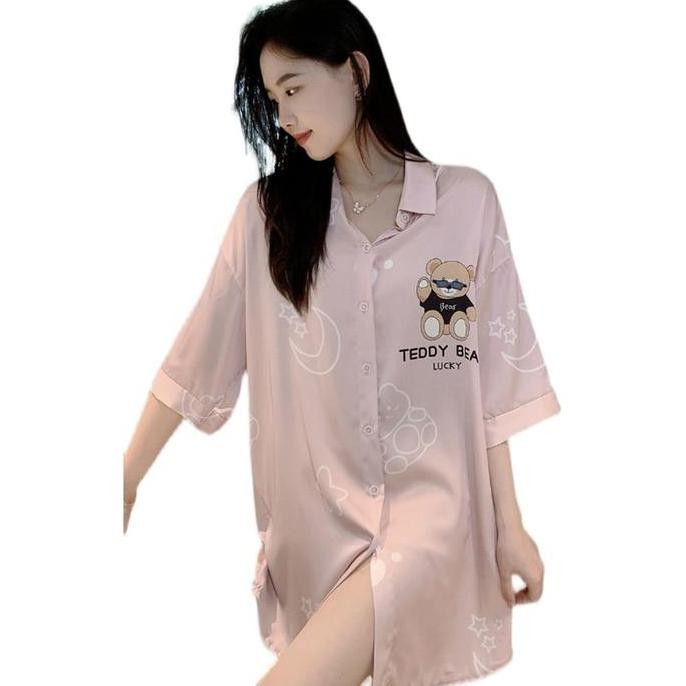 Daster Rayon Homedress Rayon Baju Tidur Wanita Dewasa/Baju Tidur Satin  2023 Baru  Sutra Es  Tipis L