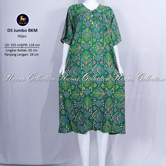 Batik Kuda Mas Daster Jumbo Ld 150 Cm | Daster Rayon 2 Kancing Lengan Pendek
