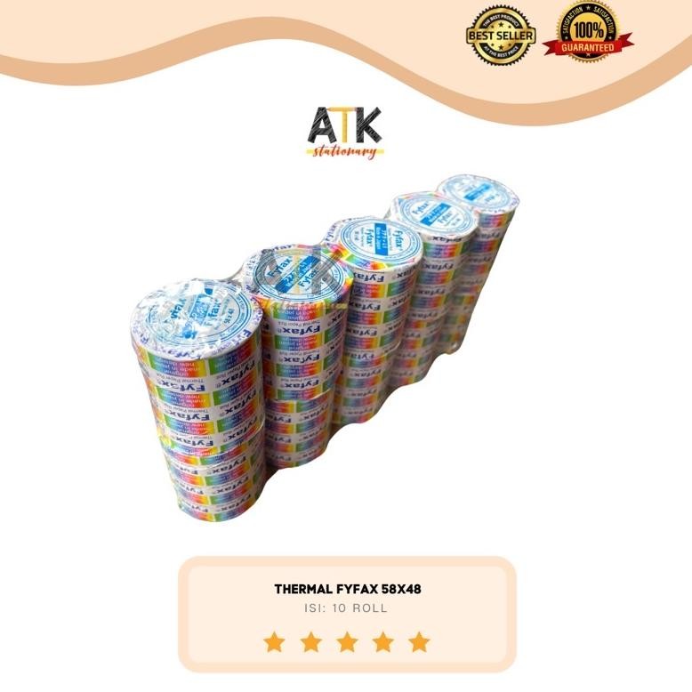 

JH8 Thermal Paper (Kertas Kasir) Fyfax 58X48 1 Pack ( 10 Roll) atk