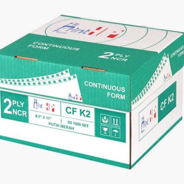 

JH8 CONTINUOUS FORM 9.5 X 11/2 2 PLY HI PRINT (ISI 2000 SHEETS) - Ukuran dibagi 2