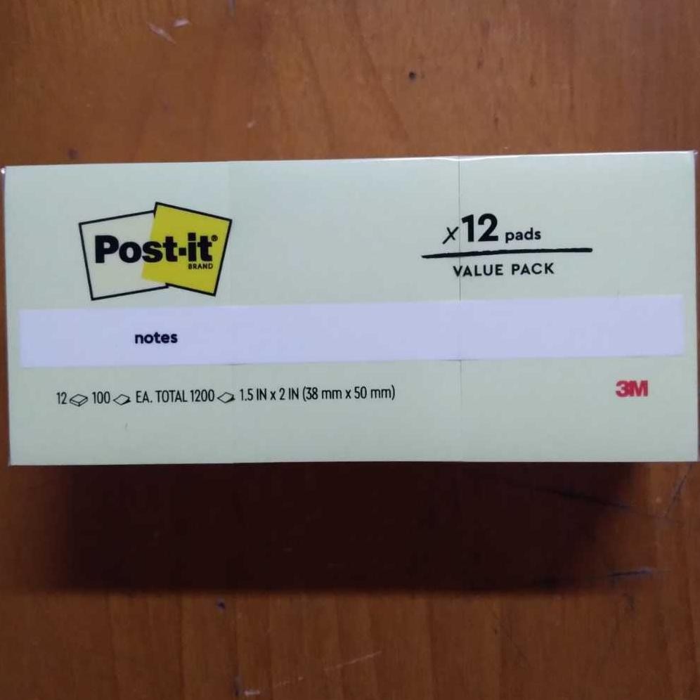 

JH8 3M Post It 653-12CY Sticky Notes Yellow Canary