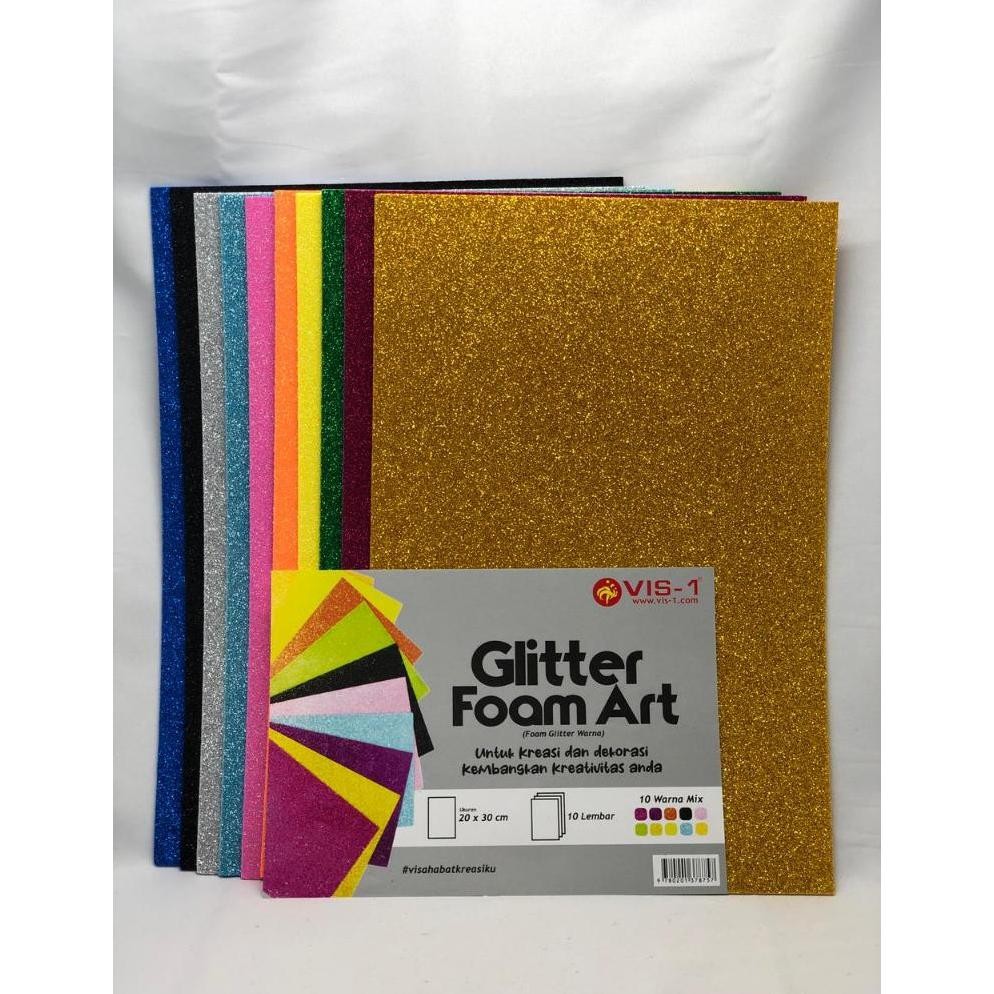 

JH8 Foam Art / Foam Kerajinan Tangan Vis-1 Warna Glitter 30x20cm