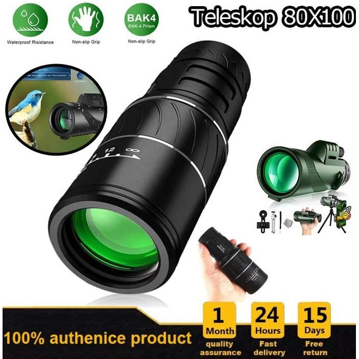 Apexel Lensa Zoom Hp Teleskop Fokus 80X100 Teleskop Monokuler Teleskop Telescope Zoom With Tripod  U