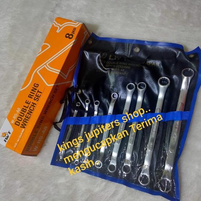 Kunci ring ring set IWT 8pc 6mm sd 24mm CRV JAPAN kunci dobel ring IWT