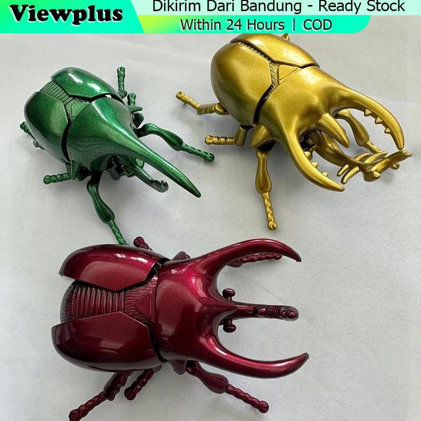 mainan serangga kumbang tanduk badak emas berjalan tanpa baterai