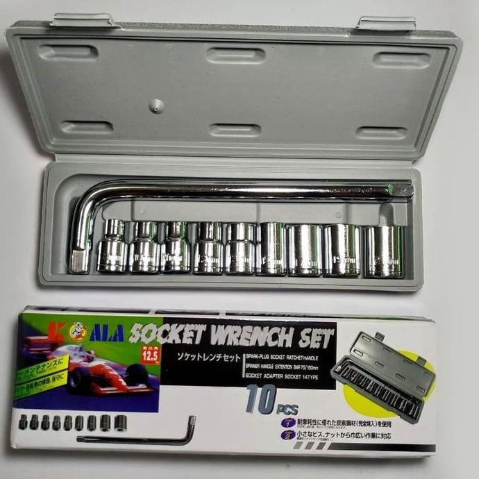 kunci socket set 10 pcs/ wrench set/ kunci roda mobil/ dock set