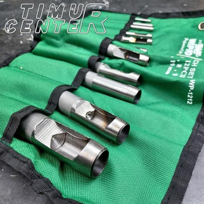 

ready !!! Hollow Punch Set Plong 12 pcs WIPRO Alat Pembolong Lubang Gasket Kulit