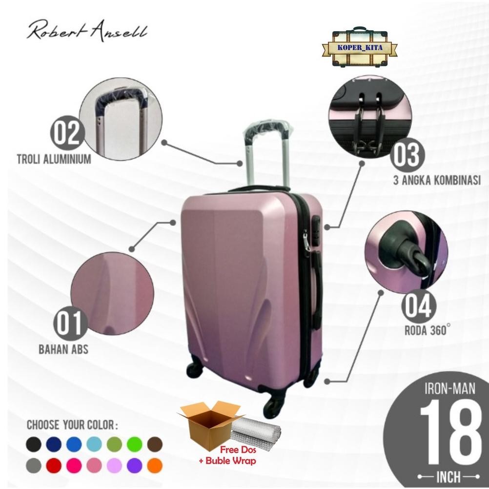 (COD) Robert Ansell Koper Kabin Murah 18 Inch /koper murah  2025/koper cabin/koper baju/koper travel