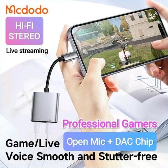 Mcdodo Adapter Converter Splitter Iphone Lighting Ke Dual Lighting Open Mic Dac Chip