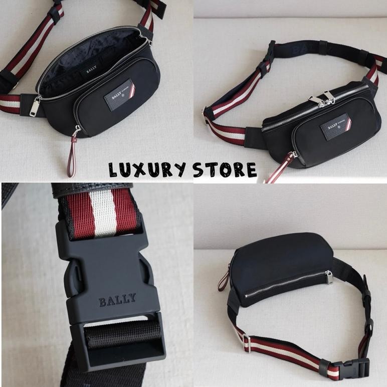 [SALE] Bally Waistbag Finlei Belt Bag Nylon Leather Original