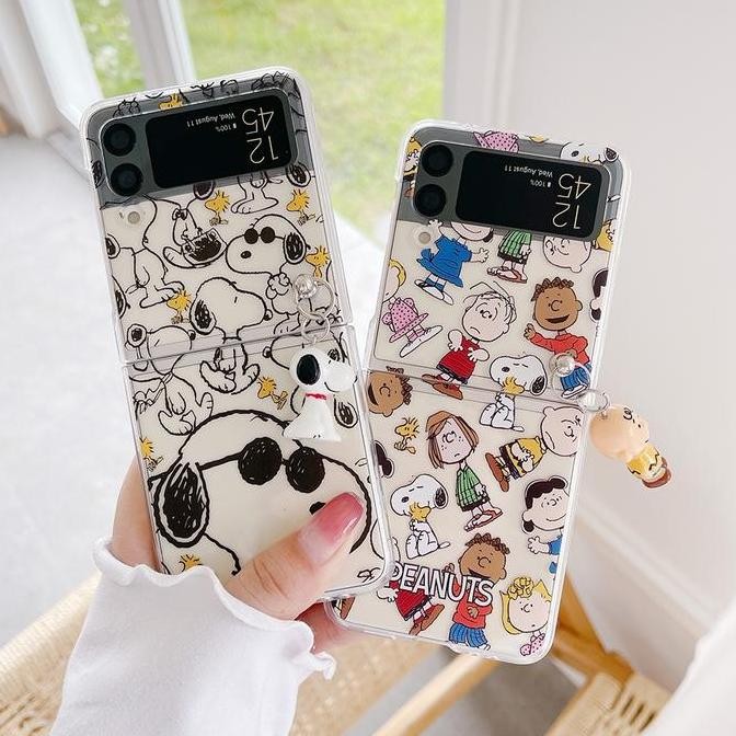 Ready Snoopy Pendant Case Samsung Z Flip 3 5G Casing Z Flip3 Lucu