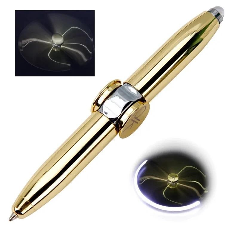 Finger Spinning Pen Multifunctional Decompression Rotating Luminous Toy Fidgets Spinner LED Light Ro