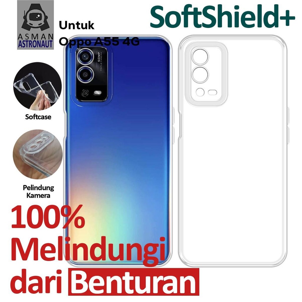 Case Clear Airbag Oppo A55 4G Softcase Silikon Transparan