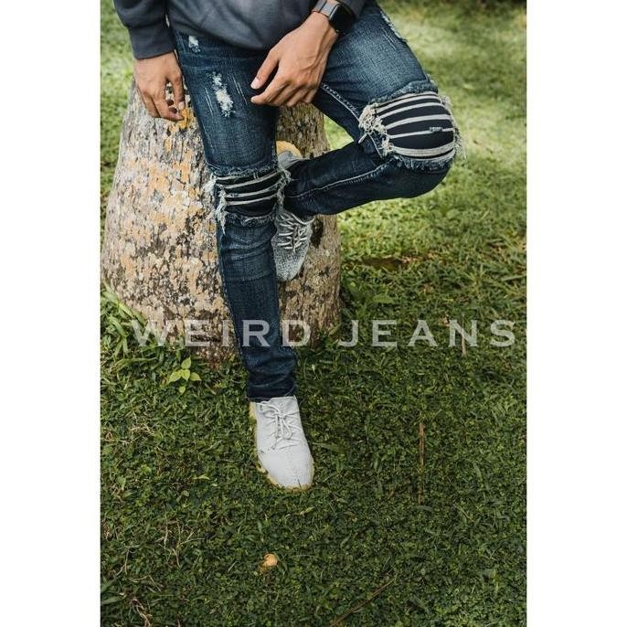 Weird Jeans -Blue Fallen- Celana Jeans Pria Skiny Slimfit Stretch