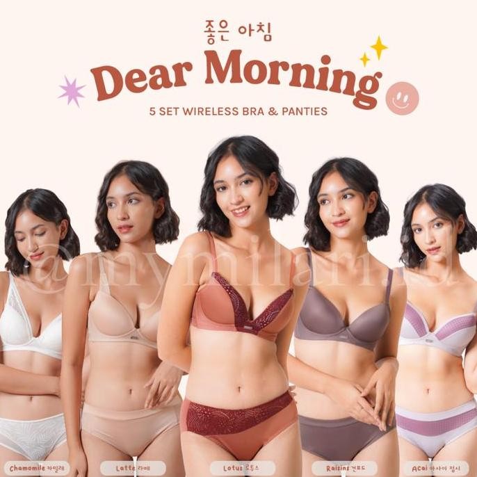 Milari | Dear Morning, 5Set Wireless Bra /Lycra & Panties