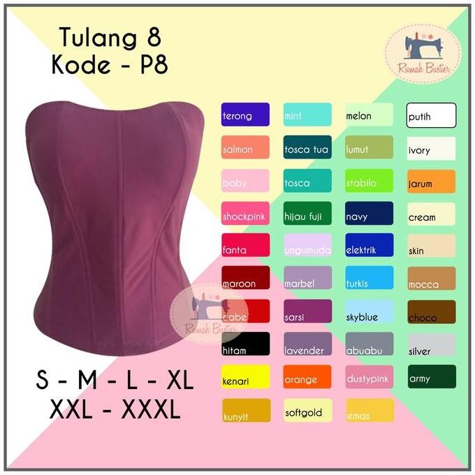 bustier dalaman kebaya tulang 8 press body LS