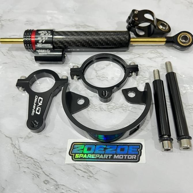 / Steering Damper Gsx Plus Stabilizer Matris Carbon Breket Delkevic Ori /