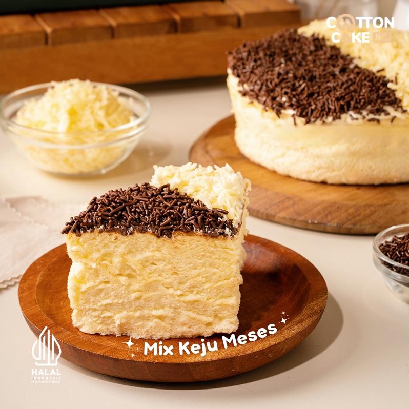 

Cotton Cake Mix Keju Meses Lembut Milky Halal