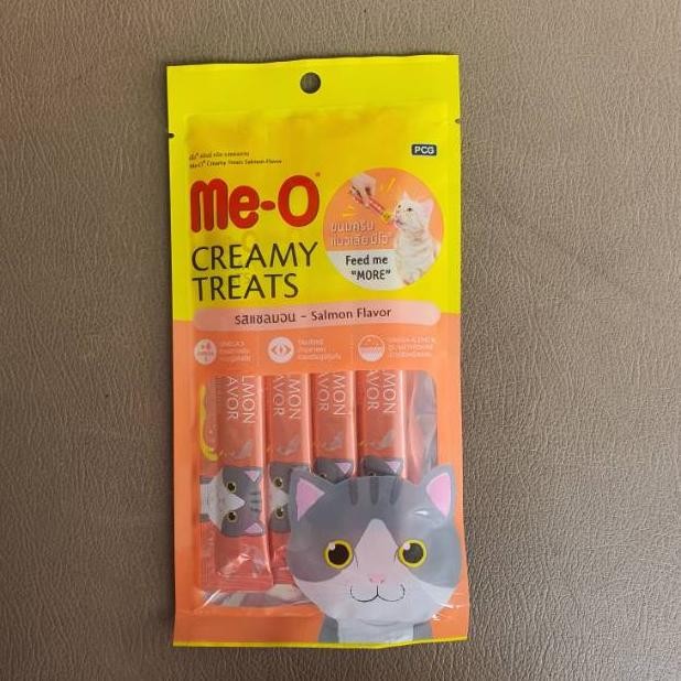 Me-O Creamy Treats Salmon Flavor 60gr - Cemilan Kucing Cair Meo Rasa Salmon - Snack Kucing Liquid AS