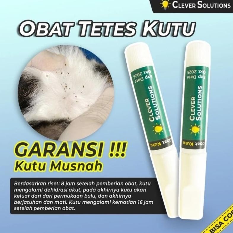Obat Tetes Kutu Kucing Clever Solutions Obat Kutu Kucing Anti Parasit Penghilang Kutu Tetes Kutu Kuc
