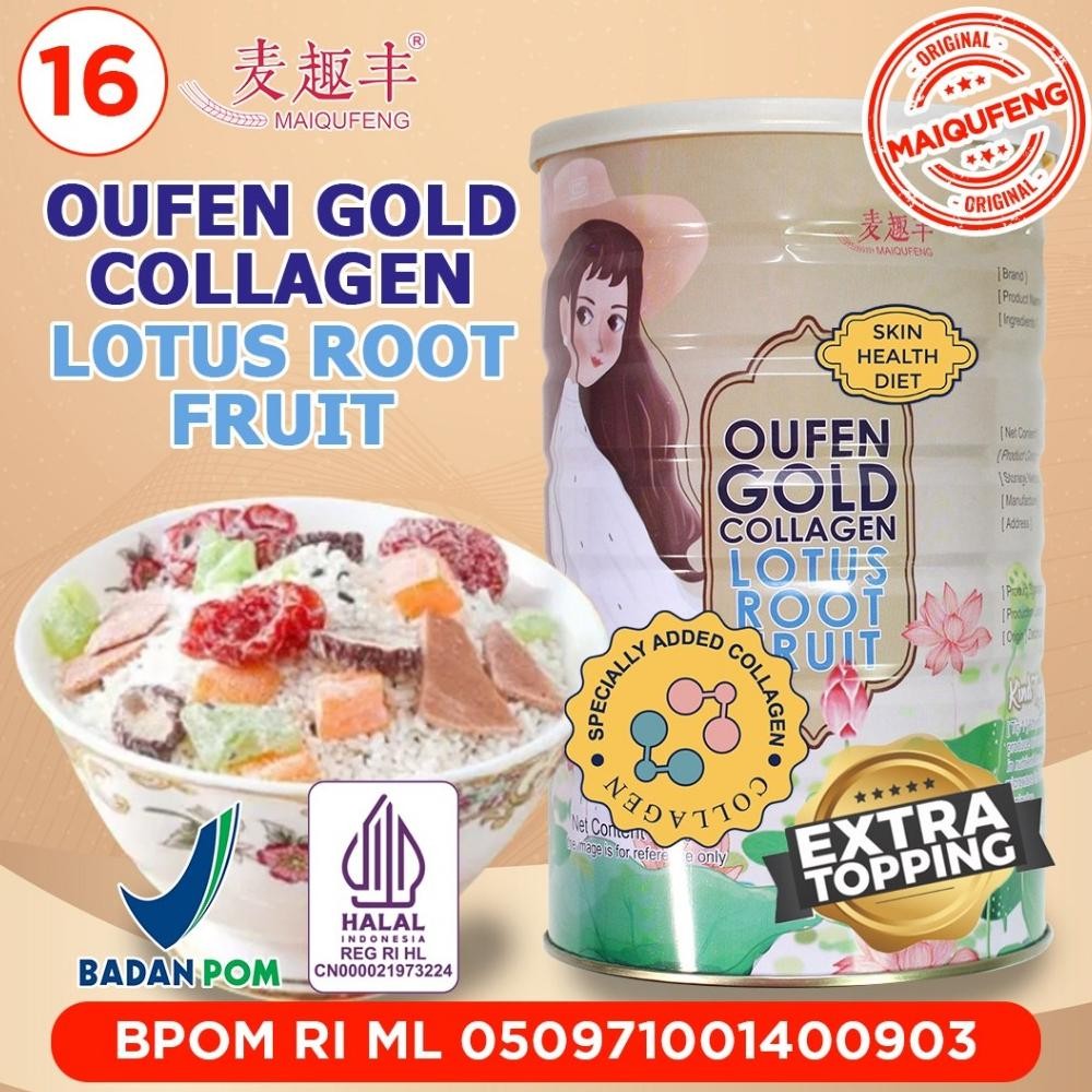 

rwet-23 An85 MAIQUFENG Oufen Lotus Root Powder Bubuk Akar Teratai Original BPOM RI (HALAL) - GOLD Fruit Terlaris Murah