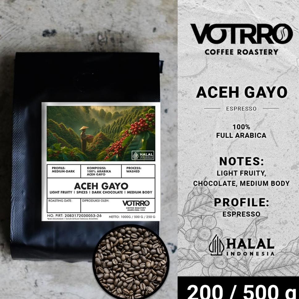 

Kopi Full Arabica Aceh Gayo Roasted Grade 1 Triple Pi 200Gg