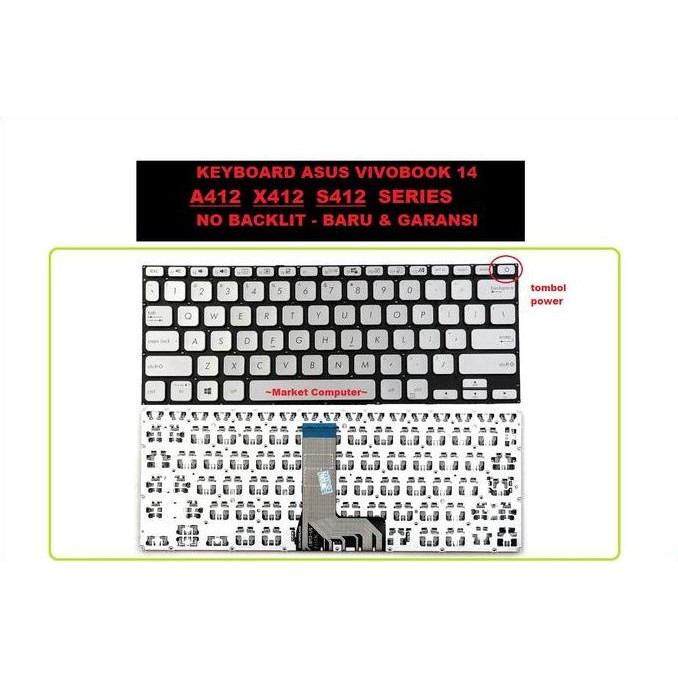 Keyboard Asus Vivobook 14 F412Da F412Dk F412U F412Ua F412F F412Fa S412 New Stok