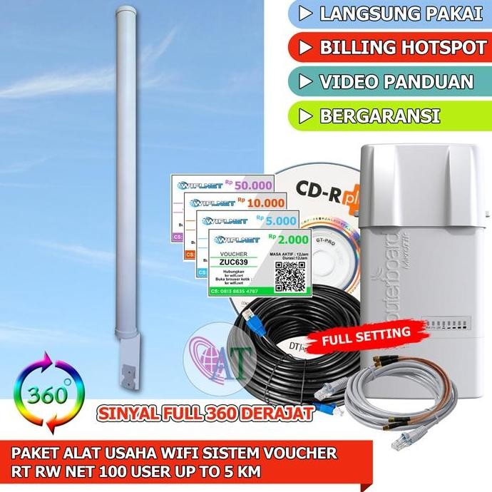 Paket Usaha Wifi Sistem Voucher Rt Rw Net 5 Km 360 Derajat Basebox2 New Stok